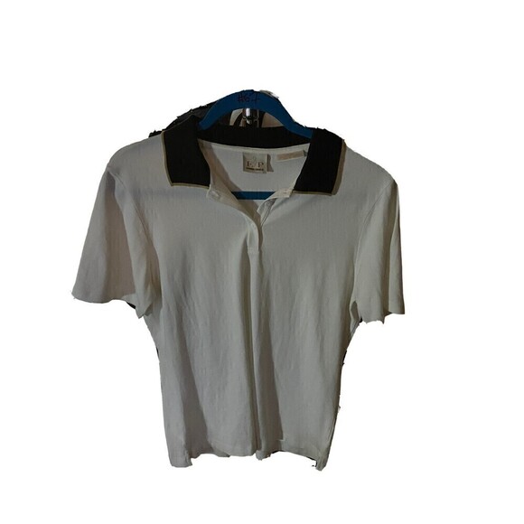 EP Pro Womens Golf Shirt. White With Blue Collar. Sz.M - Picture 1 of 5